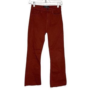 Just Black Denim Jeans Womens 0‎ 24" Rust Orange Crop Demi Flare Casual Colorful